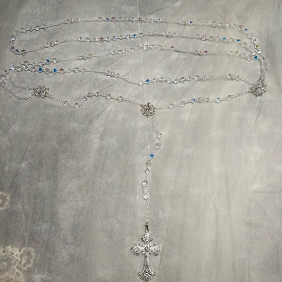 Crystal & Silver Wedding Lazo / Unity Rope - Picture 4 of 11